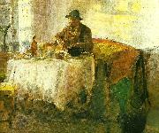 Anna Ancher frokost for jagten oil painting on canvas